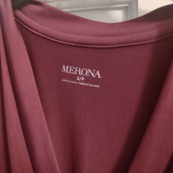 Merona Women's Burgundy Midi Dress - Picture 4 of 6